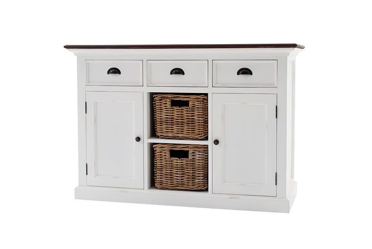 Halifax Accent Buffet - Blanc with Brun Top | Marcottestyle