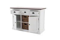 Buffet Accent de Halifax - Blanc avec haut brun | Marcottestyle
