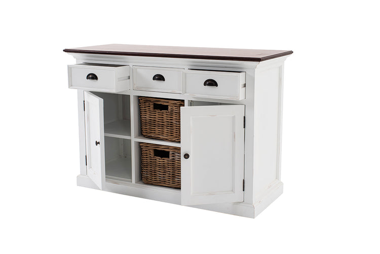 Halifax Accent Buffet - Blanc with Brun Top | Marcottestyle