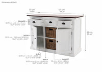 Buffet Accent de Halifax - Blanc avec haut brun | Marcottestyle