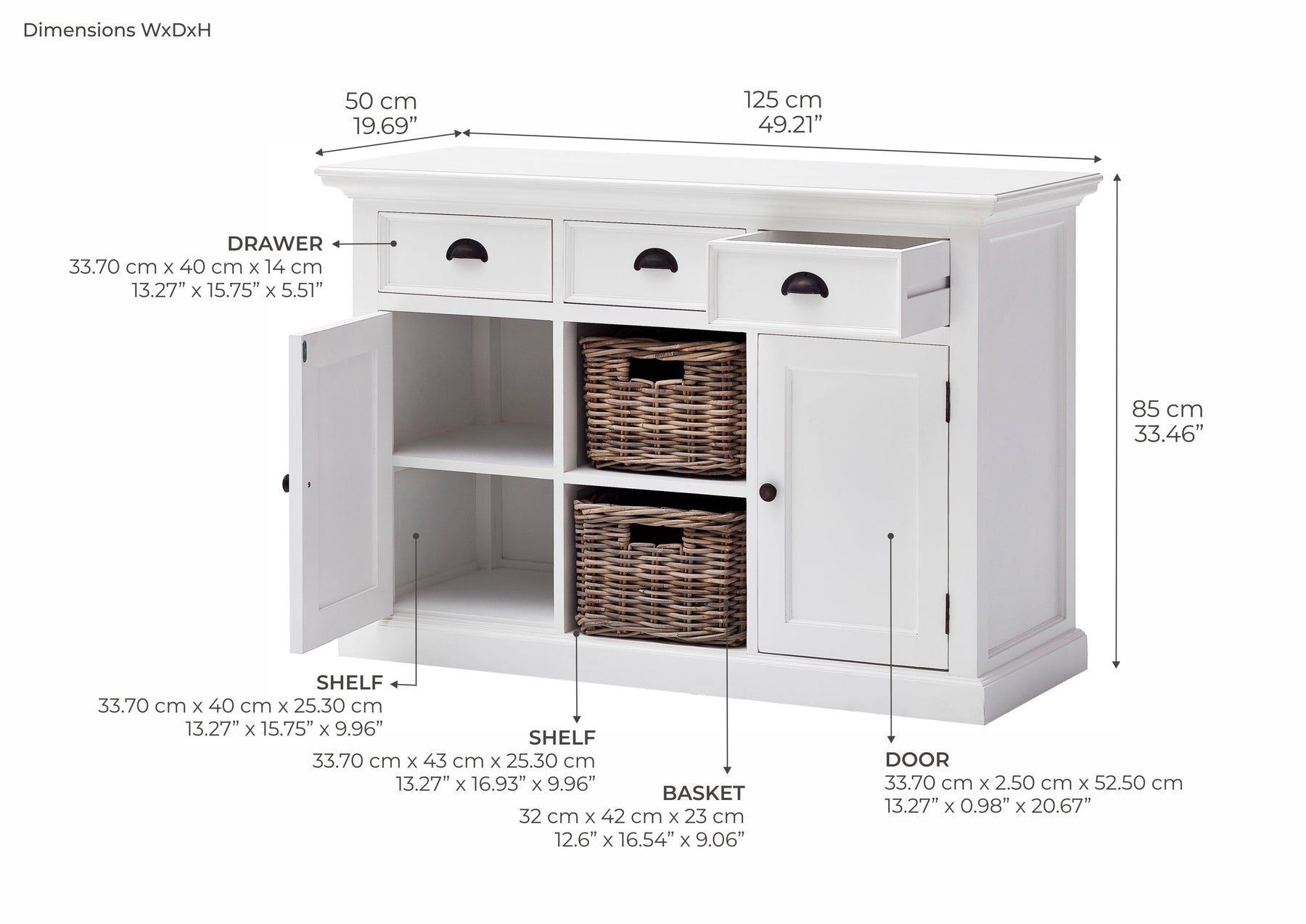 Halifax Anrichte / Sideboard - Weiß