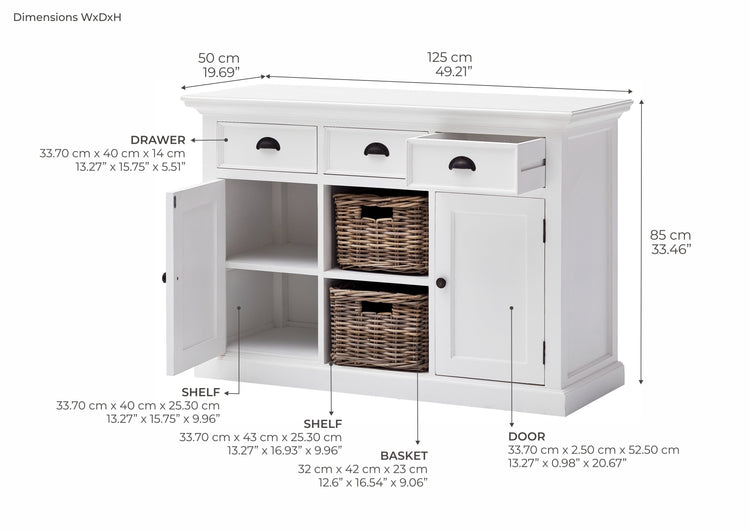 Halifax Buffet / Sideboard - White | Marcottestyle