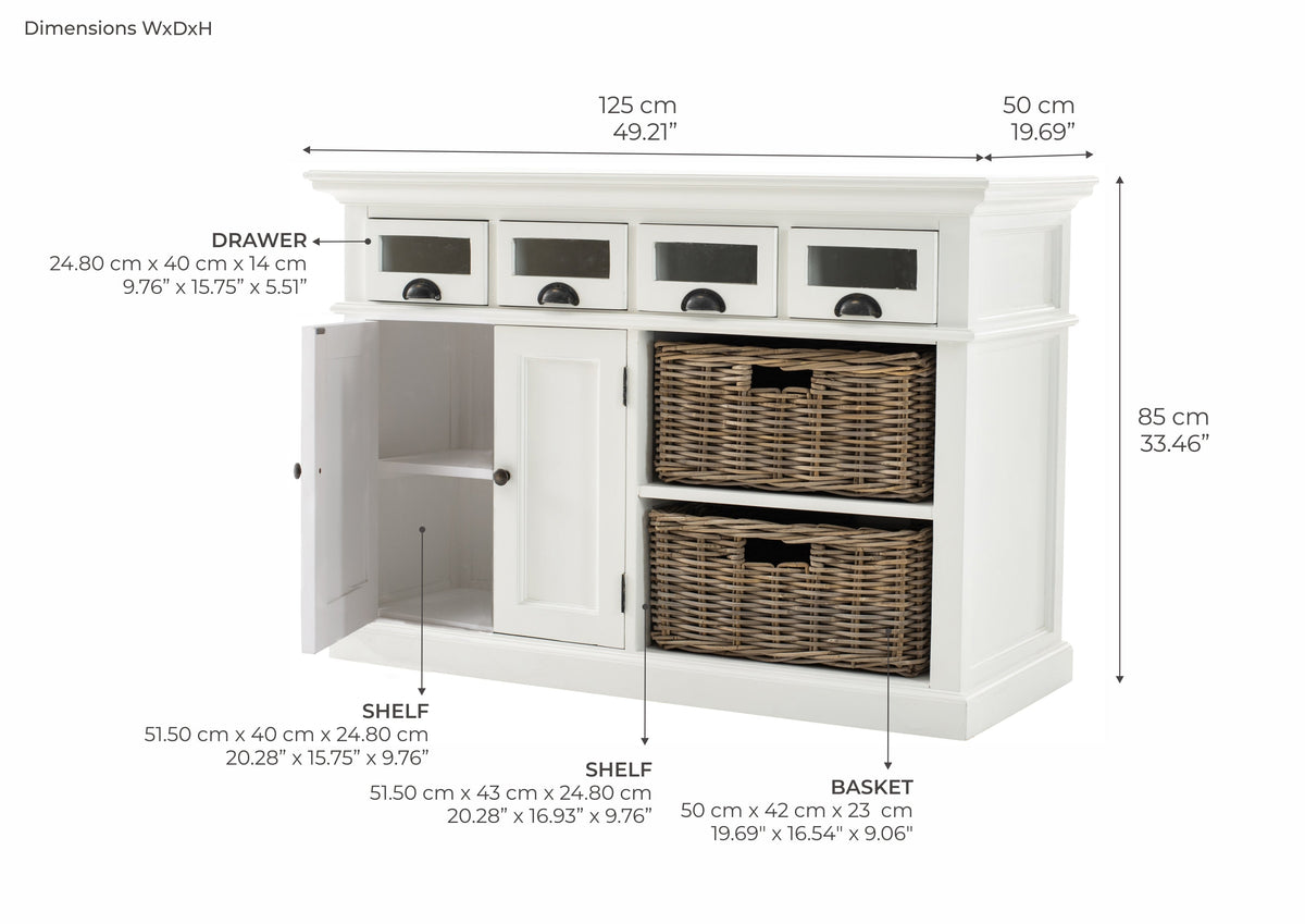 Halifax Kitchen Buffet - White | Marcottestyle