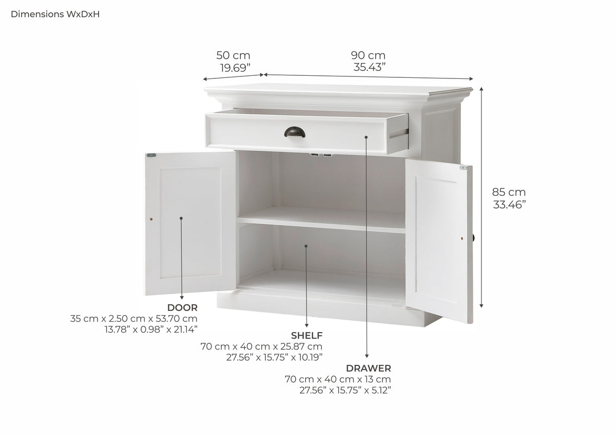 Halifax Small Buffet - White | Marcottestyle