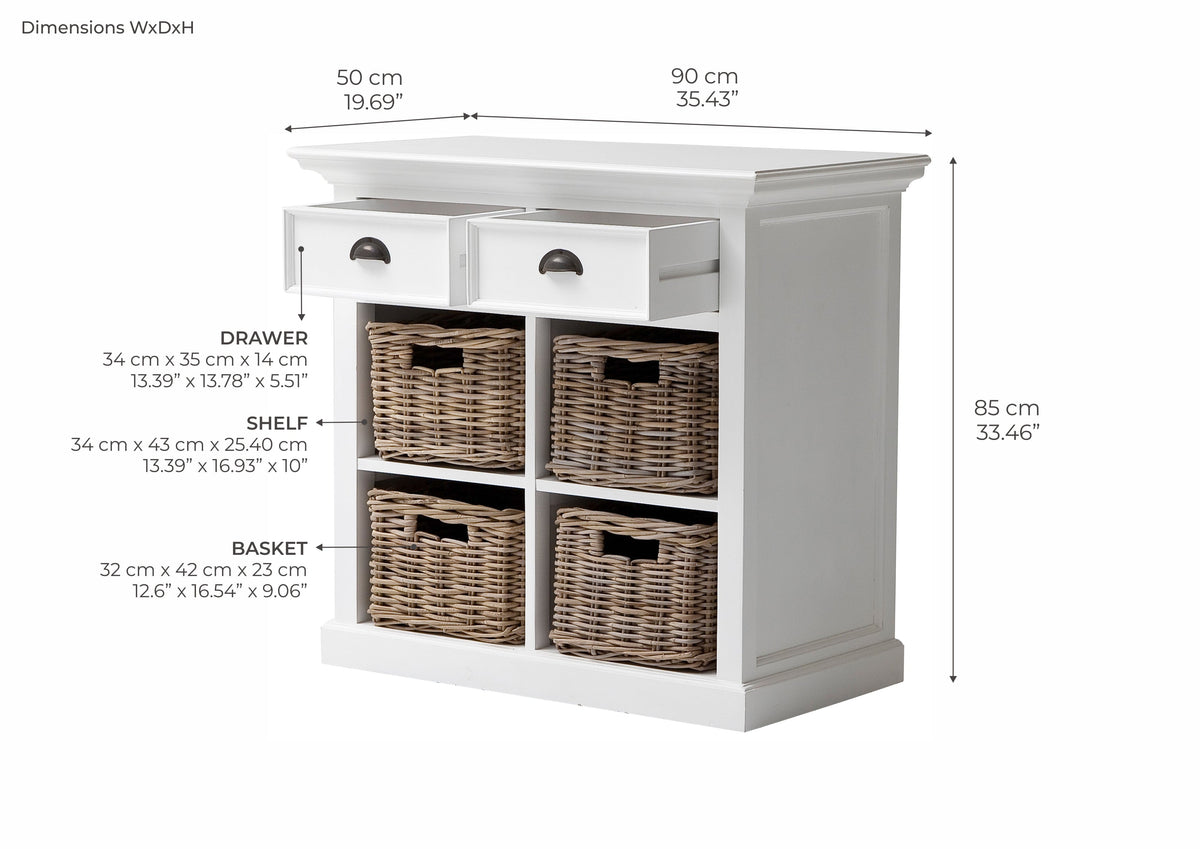Halifax Small Buffet - White | Marcottestyle