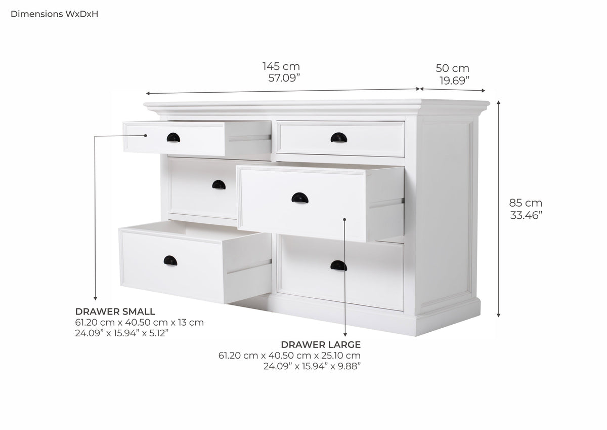 Halifax Bedroom Dresser - Wit | Marcottestyle