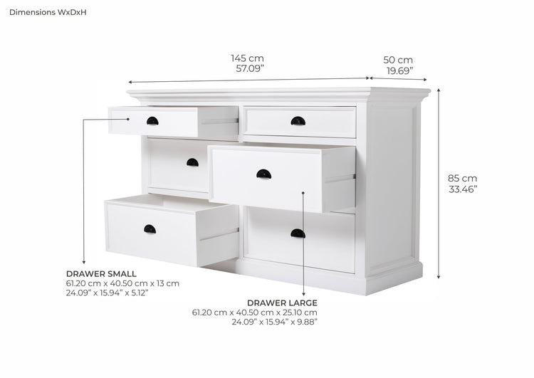 Halifax Bedroom Dresser - Wit | Marcottestyle