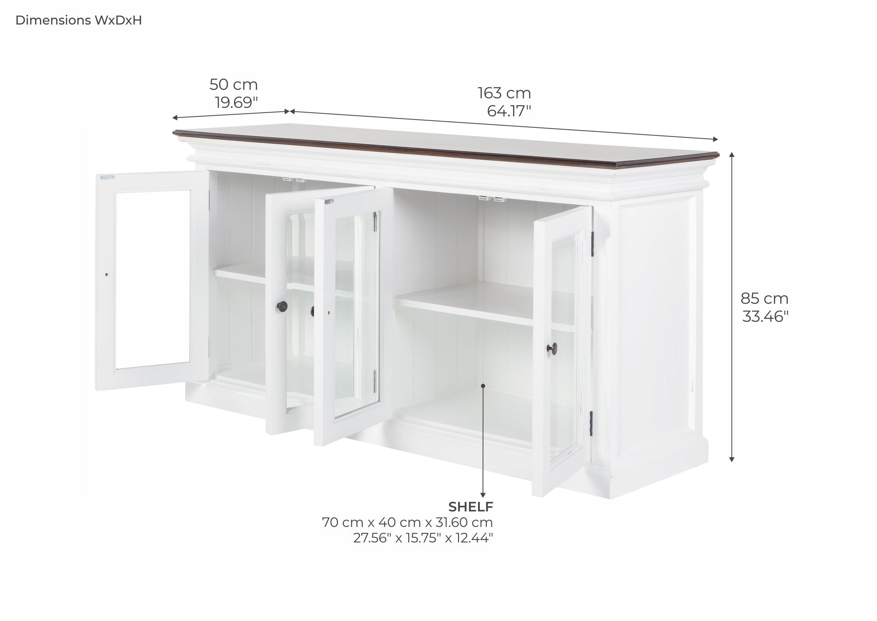 Halifax Accent Display Buffet mit 4 Glastüren - Lifestyle View | Marcottestyle