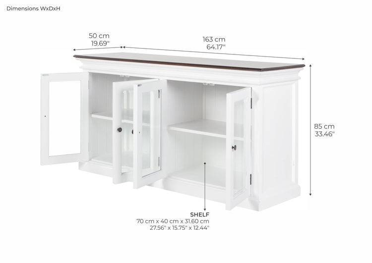 Halifax Accent Display Buffet with 4 Glass Doors - Lifestyle View | Marcottestyle