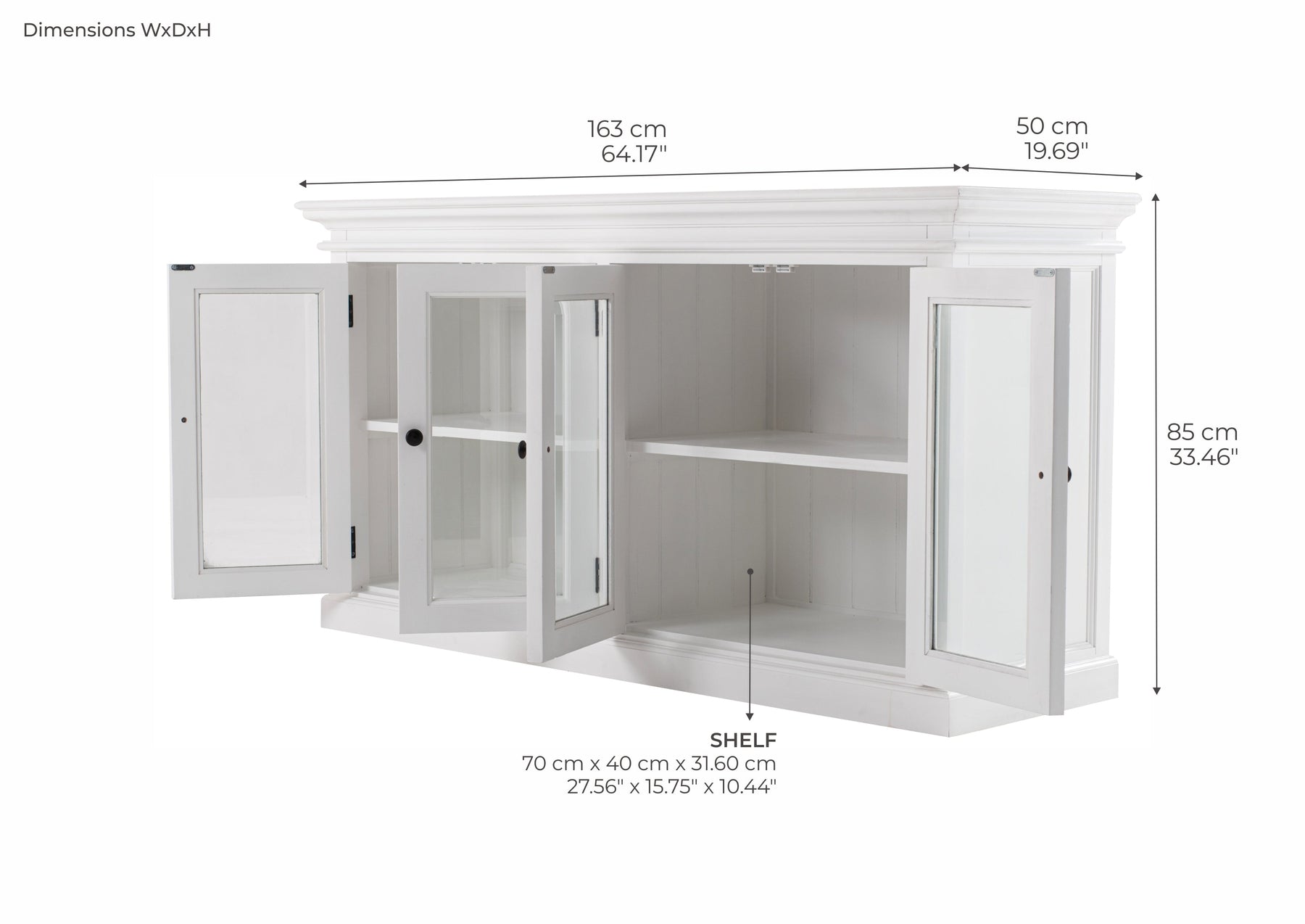 Halifax 4 Door Sideboard - White