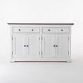Provence Accent Buffet - Blanc Avec Marron foncé Top