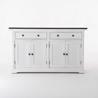 Provence Accent Buffet - Blanc Avec Marron foncé Top