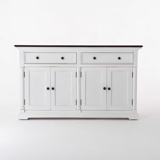 Provence Accent Buffet - White With Dark Brown Top | Marcottestyle