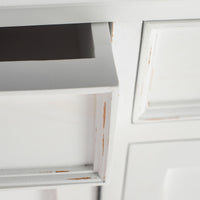 Buffet avec 3 Tiroirs and 5 Portes - Blanc Distress & Deep Marron