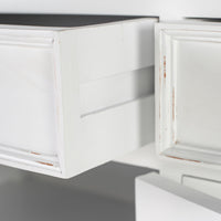 Buffet avec 3 Tiroirs and 5 Portes - Blanc Distress & Deep Marron