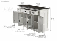 Halifax Kontrast Buffet mit 4 Türen 3 Schubladen - Lifestyle View | Marcottestyle
