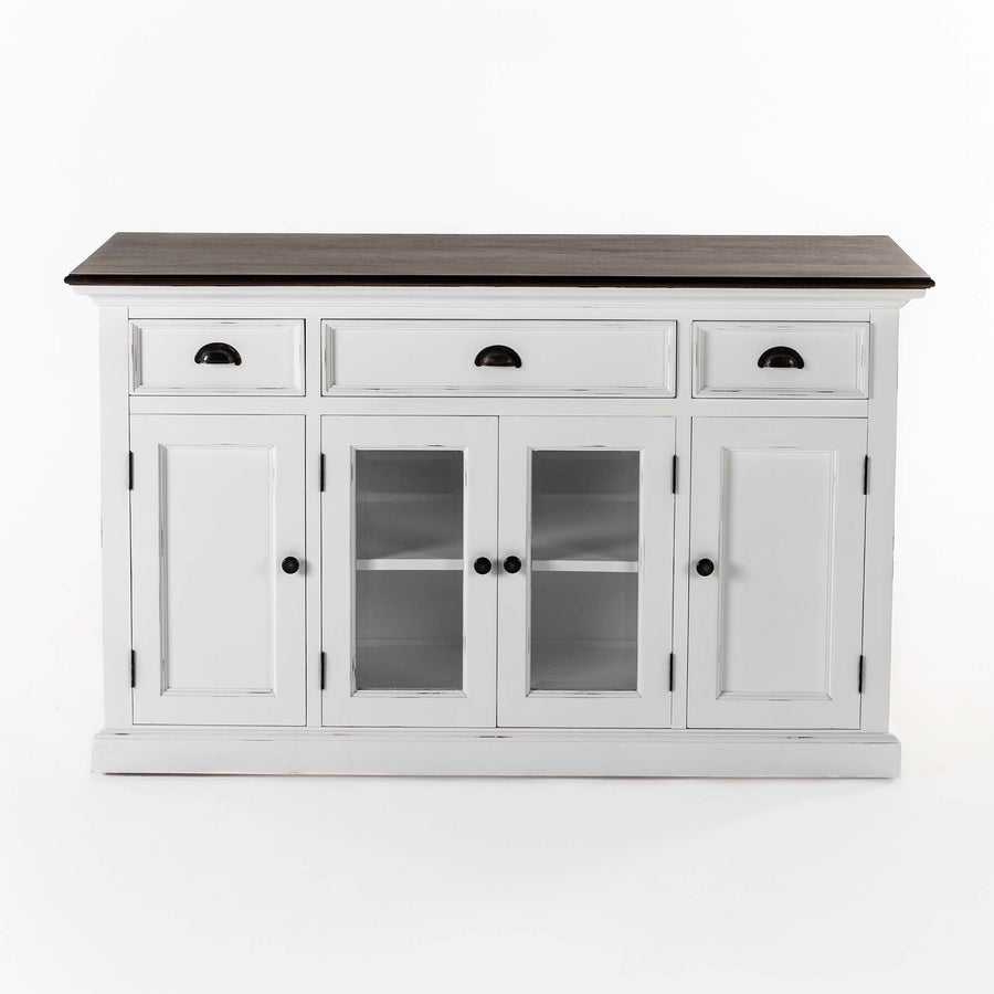 Buffet met 4 Deuren 3 Laden Witte Nood & Deep Brown | Marcottestyle