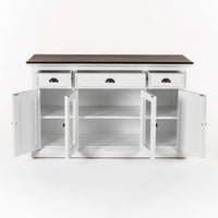 Buffet met 4 Deuren 3 Lades Witte Distress & Deep Brown - Lifestyle View | Marcottestyle