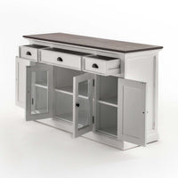 Buffet met 4 Deuren 3 Lades Witte Distress & Deep Brown - Lifestyle View | Marcottestyle