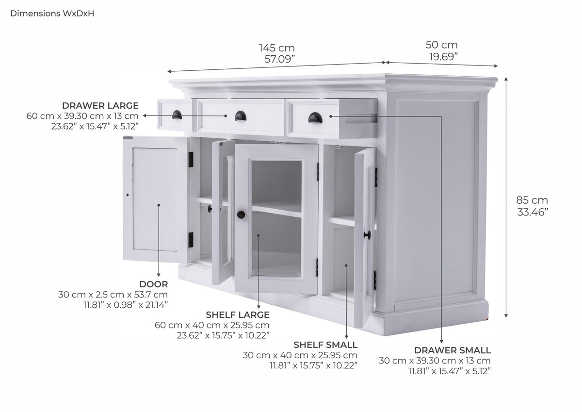 Halifax Buffet with 4 Doors 3 Drawers - Lifestyle View | Marcottestyle