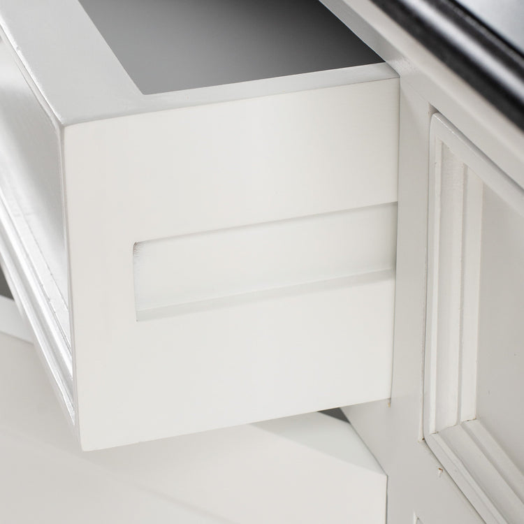 Buffet with 4 Doors 3 Drawers - Classic White & Black - Lifestyle View | Marcottestyle