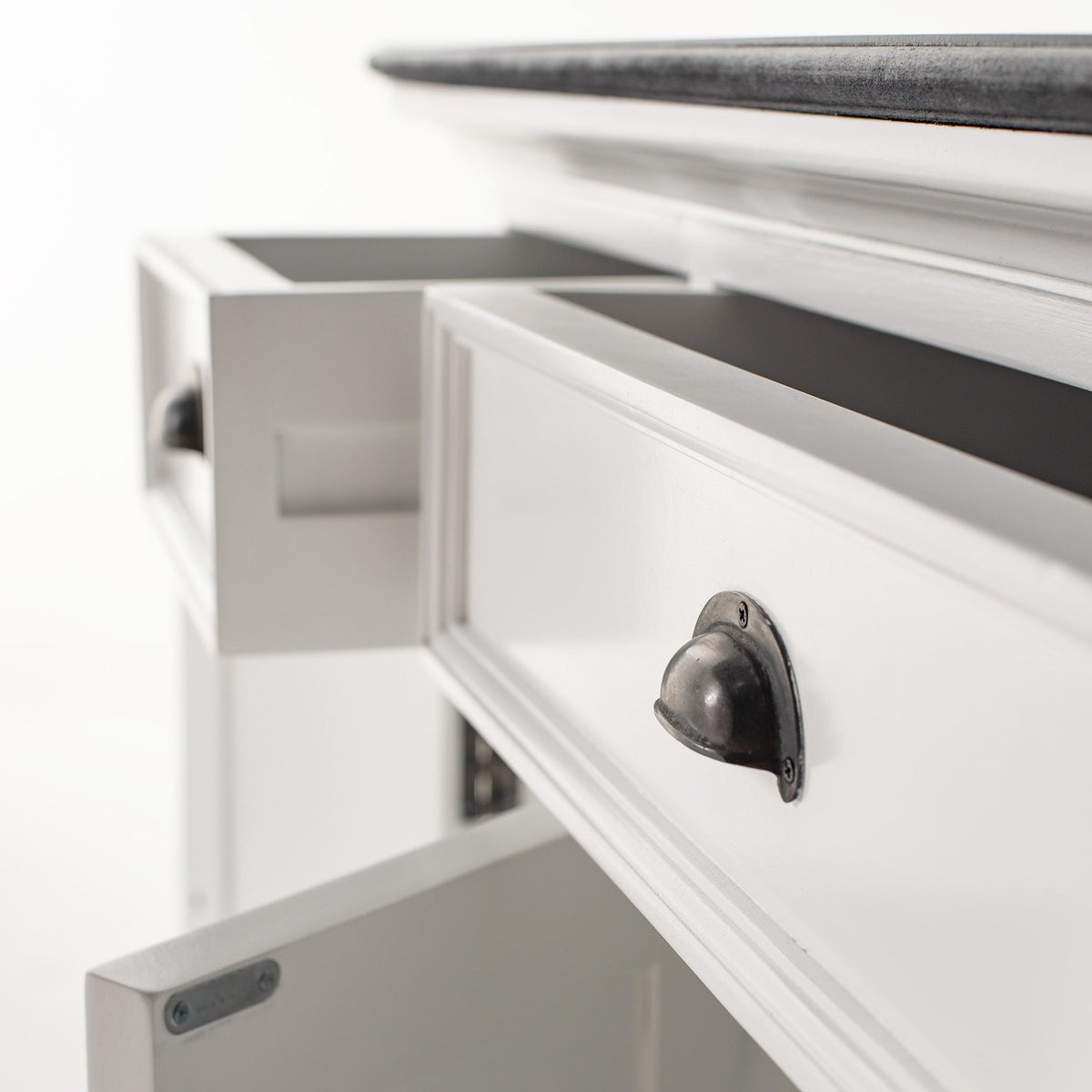 Buffet with 4 Doors 3 Drawers - Classic White & Black - Lifestyle View | Marcottestyle