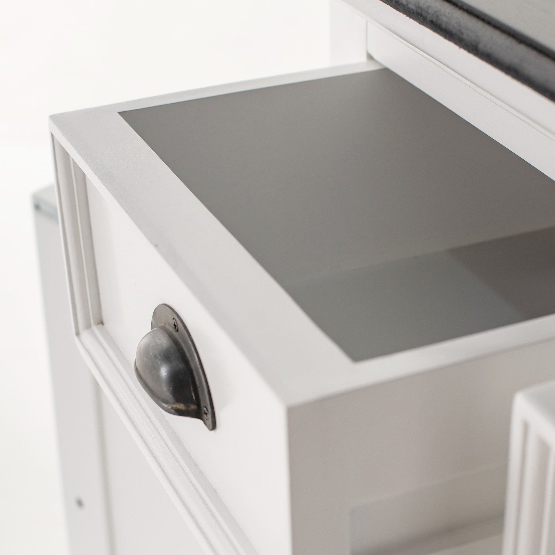 Buffet avec 4 Portes 3 Tiroirs - Classique Blanc & Noir