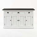 Buffet avec 4 Portes 3 Tiroirs - Classique Blanc & Noir