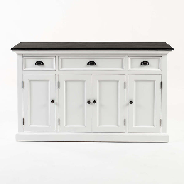 Buffet with 4 Doors 3 Drawers - Classic Weiß & Schwarz | Marcottestyle