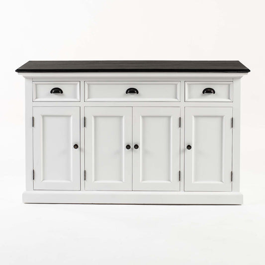 Buffet with 4 Doors 3 Drawers - Classic White & Black | Marcottestyle