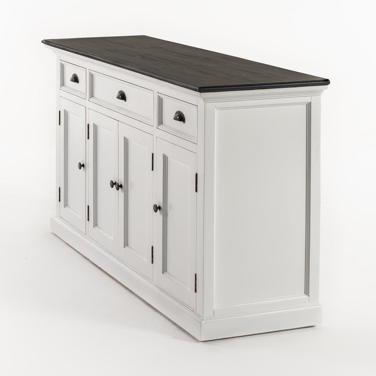 Buffet with 4 Doors 3 Drawers - Classic White & Black - Lifestyle View | Marcottestyle