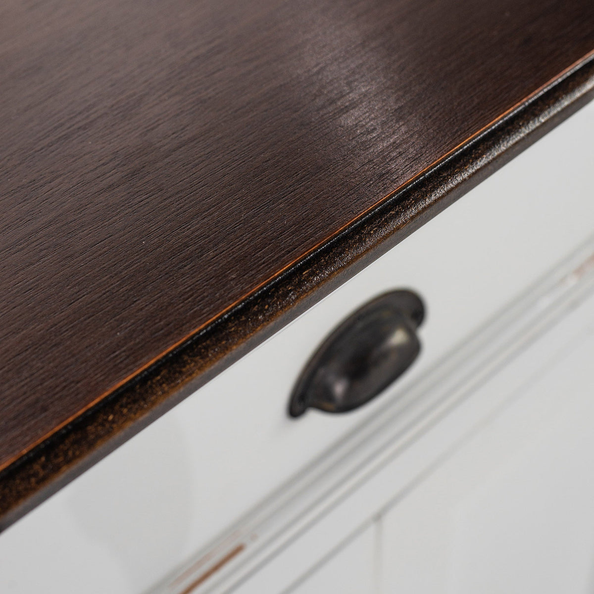 Halifax Accent Buffet with 4 Doors 3 Drawers - White Distress & Deep Brown - Lifestyle View | Marcottestyle