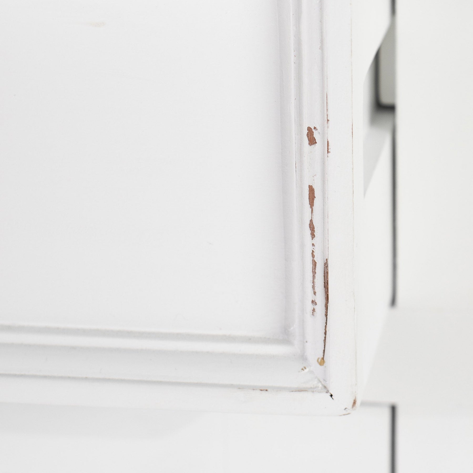 Halifax Accent Buffet avec 4 Portes 3 Tiroirs - Blanc Distress & Deep Marron