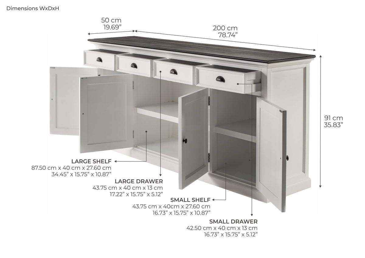 Halifax Contrast Buffet - Classic White & Black - Lifestyle View | Marcottestyle
