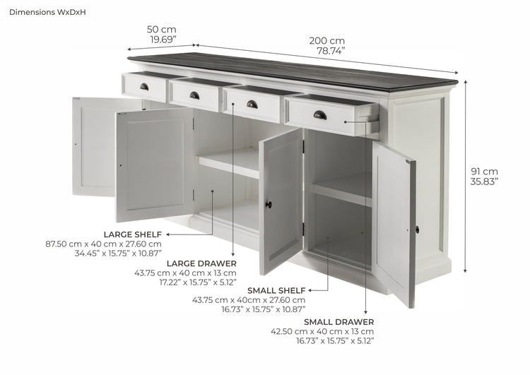 Halifax Contrast Buffet - Classic White & Black - Lifestyle View | Marcottestyle