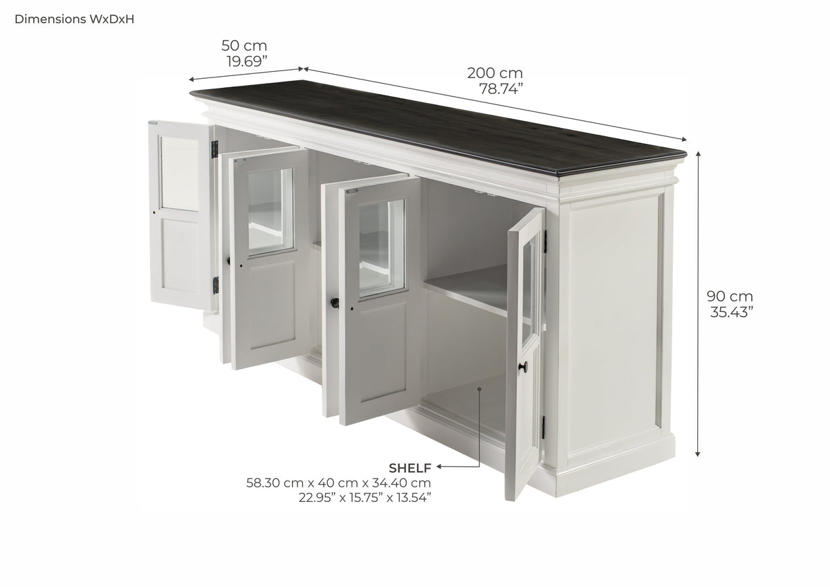 Halifax Contrast Buffet with 6 Glass Doors - Lifestyle View | Marcottestyle
