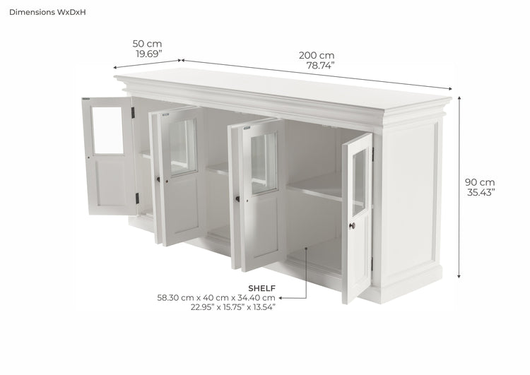 Halifax Buffet with 6 Glass Doors - Lifestyle View | Marcottestyle