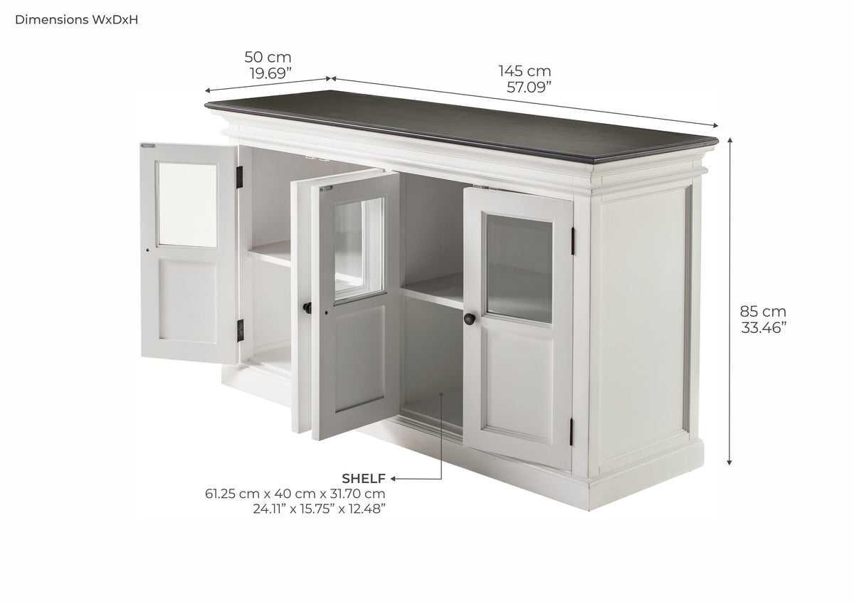 Halifax Contrast Buffet with 4 Glass Doors - Lifestyle View | Marcottestyle