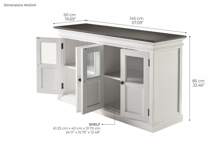 Halifax Contrast Buffet with 4 Glass Doors - Lifestyle View | Marcottestyle