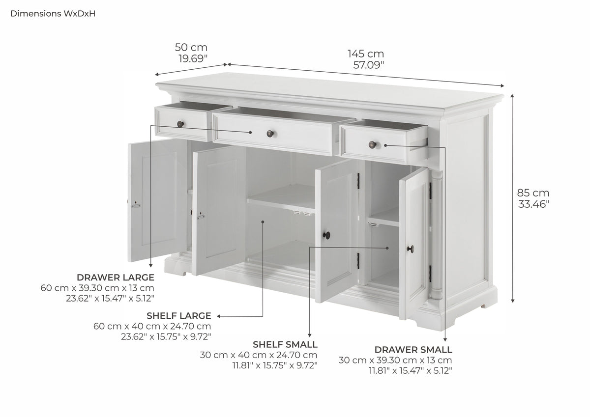 Provence - Buffet with 4 Doors 3 Drawers - Lifestyle View | Marcottestyle