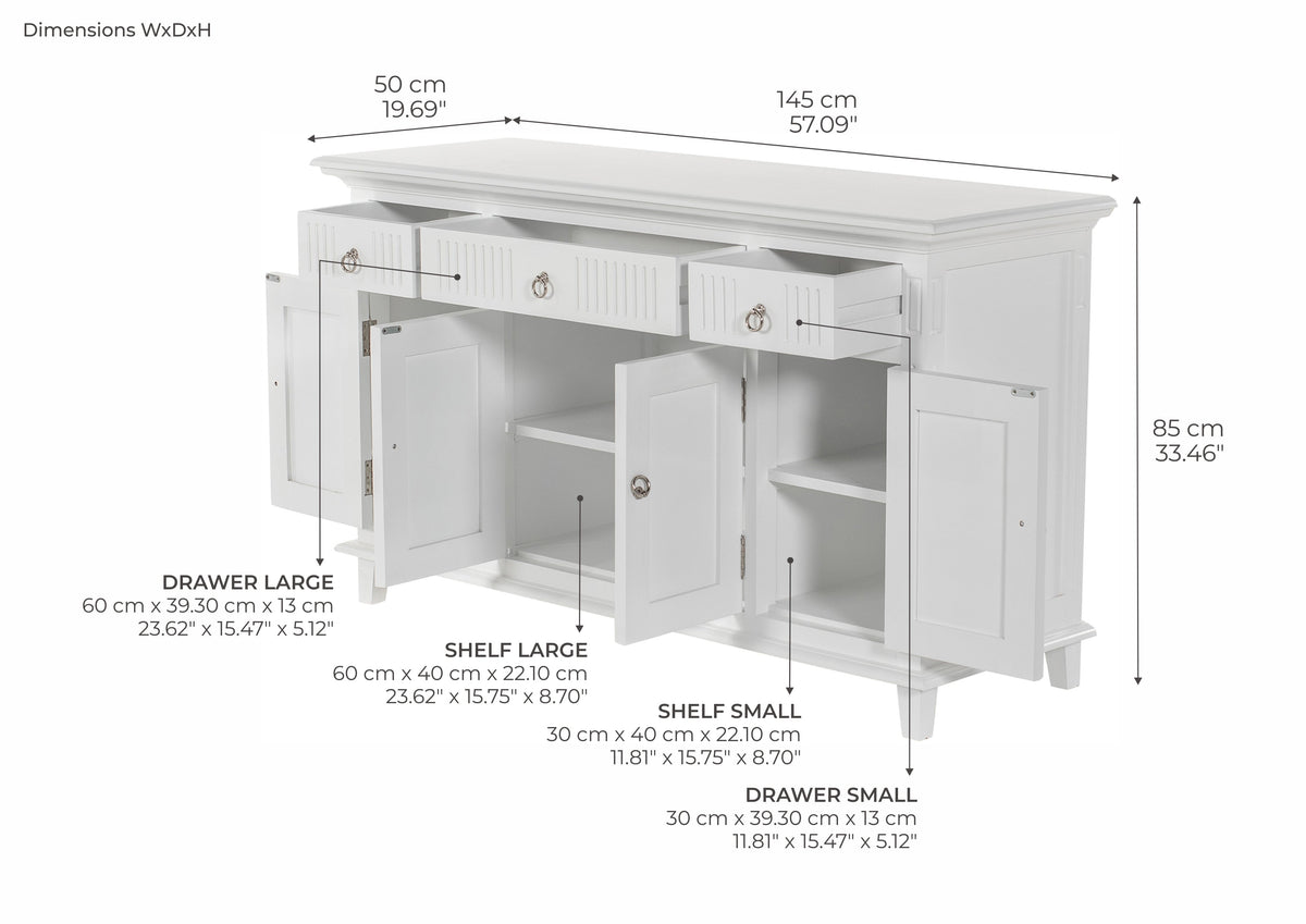 Skansen Buffet with 4 Doors 3 Drawers - Lifestyle View | Marcottestyle