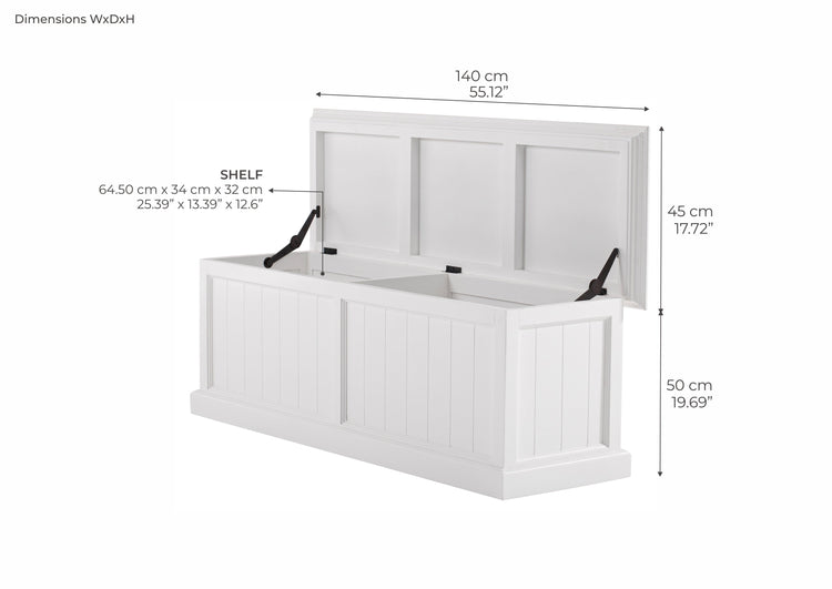 Halifax Medium Blanket and Storage Box - Weiß | Marcottestyle