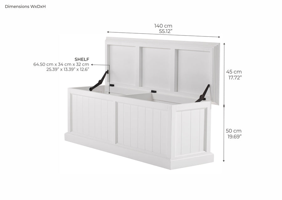 Halifax Medium Blanket and Storage Box - Blanc