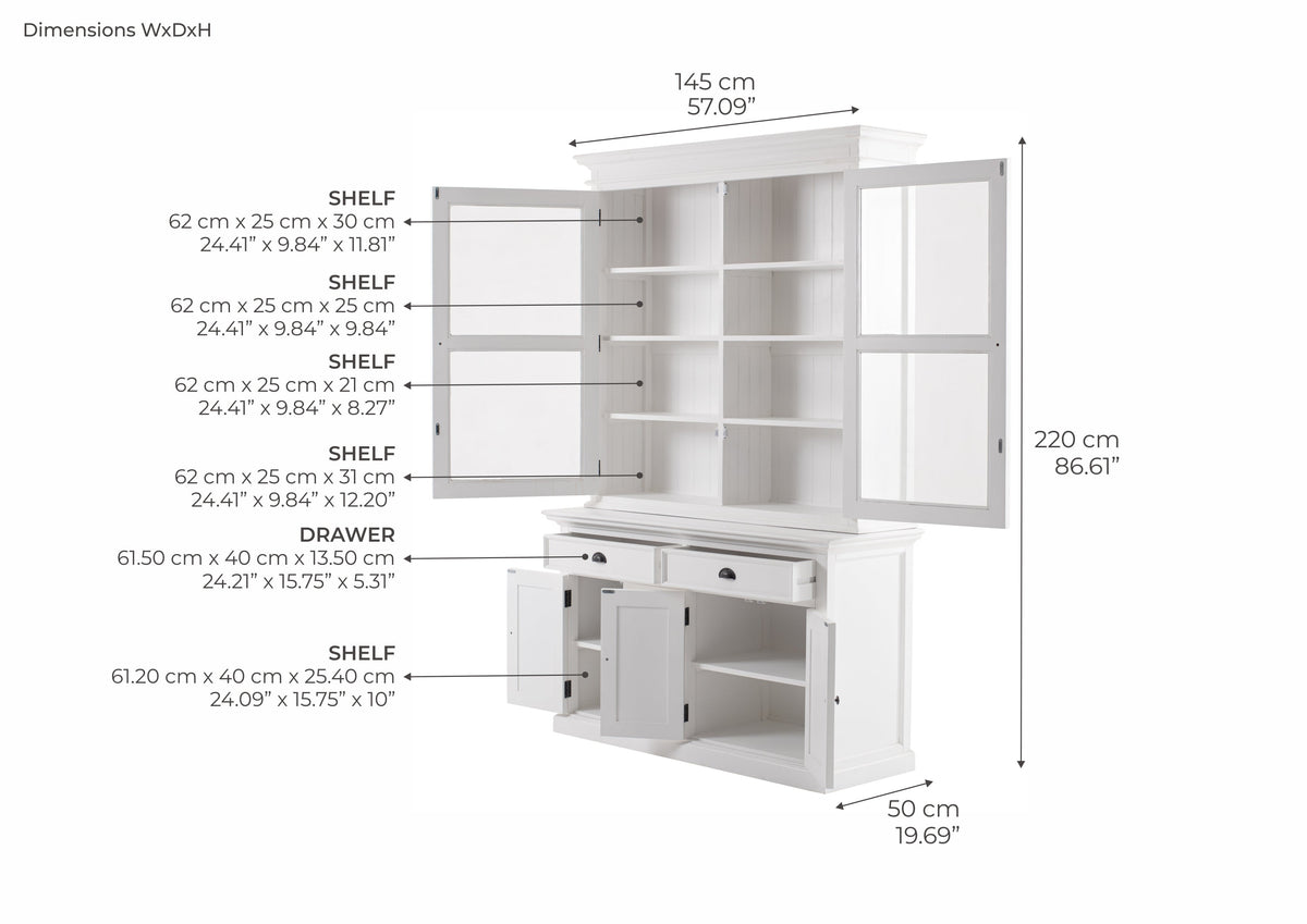 Halifax Buffet & Hutch - Blanc | Marcottestyle
