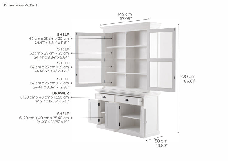 Halifax Buffet & Hutch - Blanc | Marcottestyle