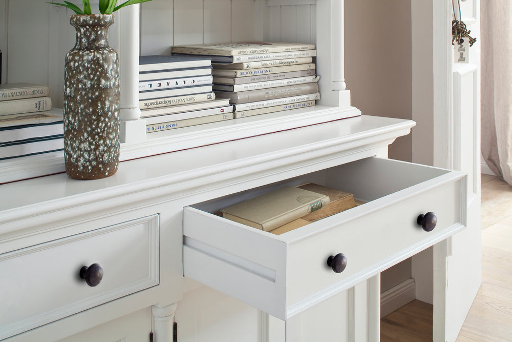 Provence Buffet and Open Hutch Cabinet - Blanc - lifestyle | Marcottestyle