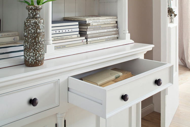 Provence Buffet and Open Hutch Cabinet - Blanc - lifestyle | Marcottestyle