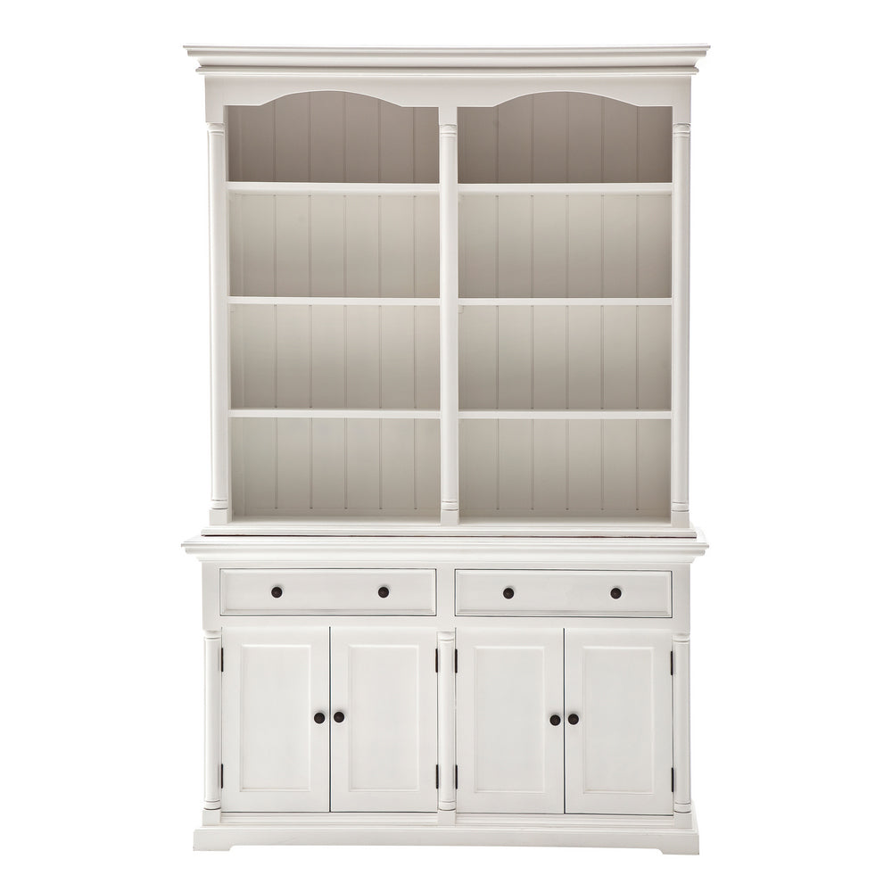 Provence Buffet and Open Hutch Cabinet - White