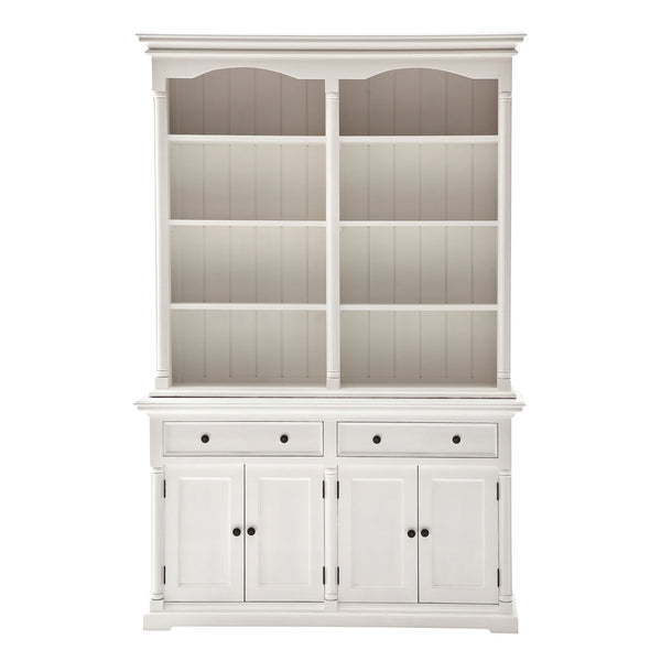 Provence Buffet and Open Hutch Cabinet - White | Marcottestyle