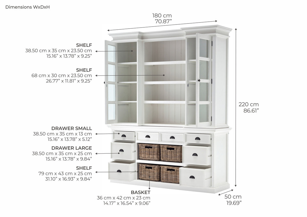 Halifax Buffet & Hutch - Weiß | Marcottestyle